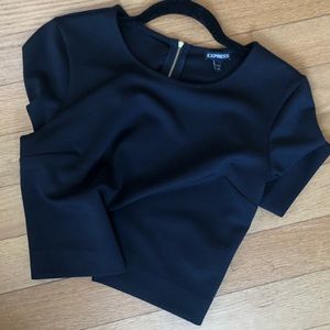NWT Express Structured Crop Top w/ Gold Zipper